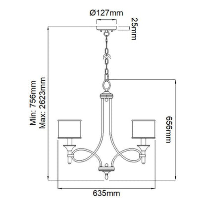 Kichler Lacey 5-Light Antique Pewter Modern Chandelier