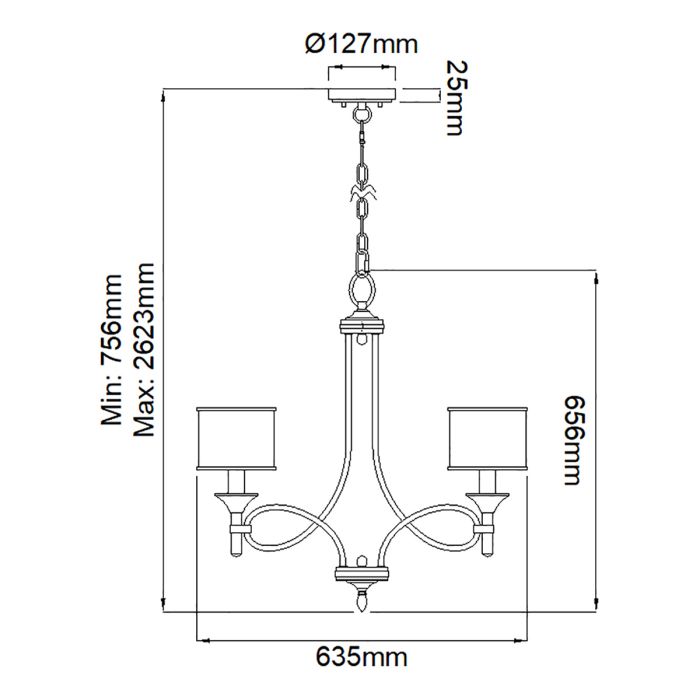 Kichler Lacey 5-Light Mission Bronze Modern Chandelier