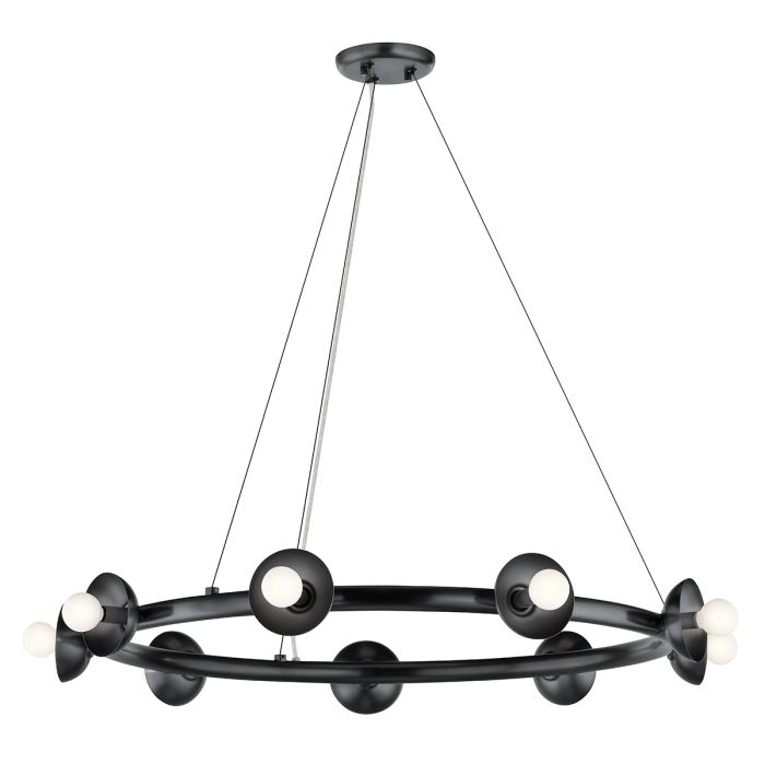Kichler Palta 9-Light Satin Black Ring Chandelier