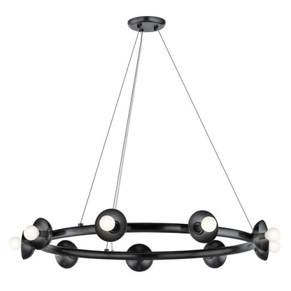 Kichler Palta 9-Light Satin Black Ring Chandelier
