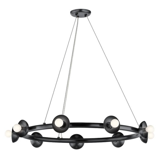 Kichler Palta 9-Light Satin Black Ring Chandelier