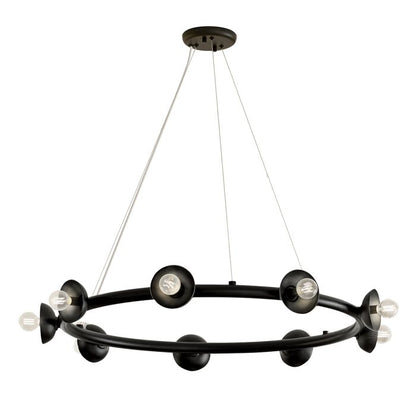 Kichler Palta 9-Light Satin Black Ring Chandelier