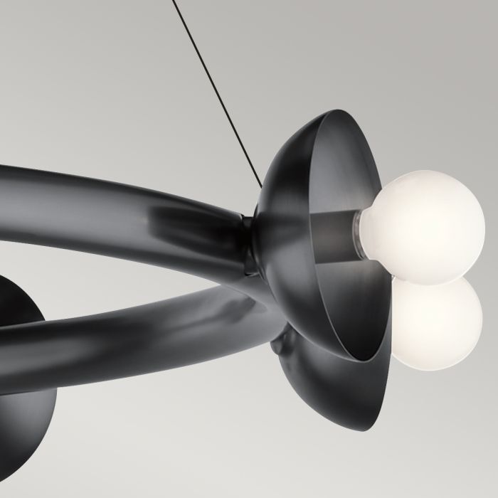 Kichler Palta 9-Light Satin Black Ring Chandelier