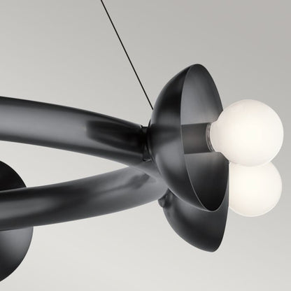 Kichler Palta 9-Light Satin Black Ring Chandelier