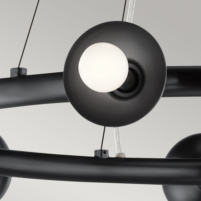Kichler Palta 9-Light Satin Black Ring Chandelier