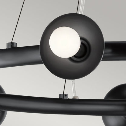 Kichler Palta 9-Light Satin Black Ring Chandelier