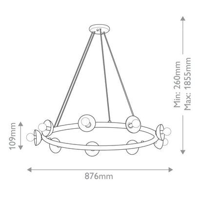 Kichler Palta 9-Light Satin Black Ring Chandelier
