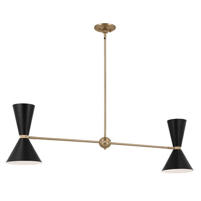 Kichler Phix 4-Light Champagne Bronze & Black Linear Up/Down Island Chandelier