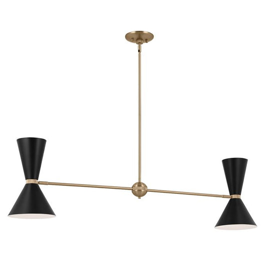Kichler Phix 4-Light Champagne Bronze & Black Linear Up/Down Island Chandelier