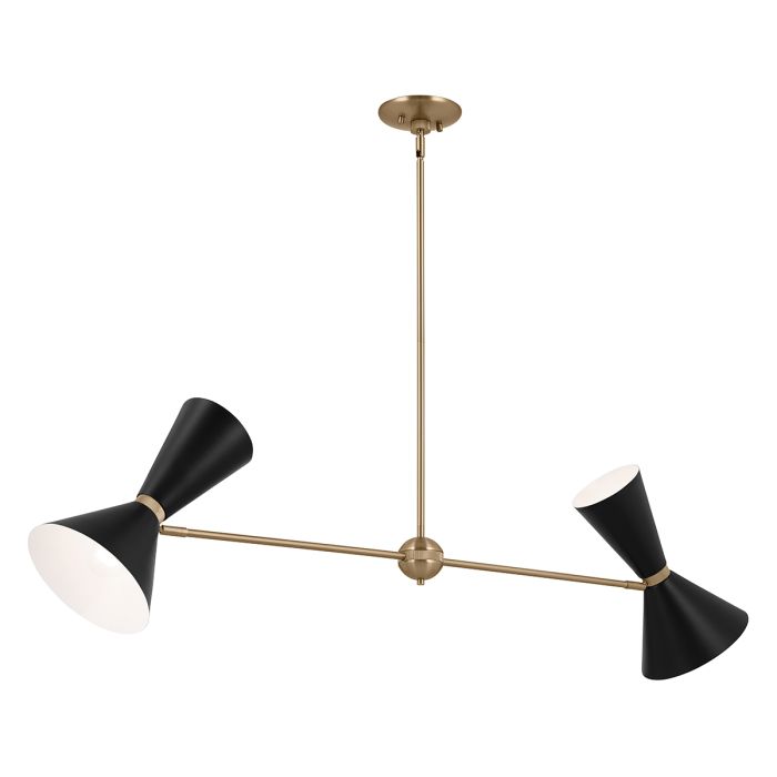 Kichler Phix 4-Light Champagne Bronze & Black Linear Up/Down Island Chandelier