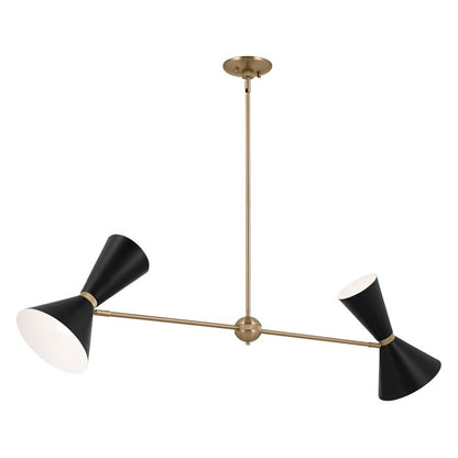Kichler Phix 4-Light Champagne Bronze & Black Linear Up/Down Island Chandelier