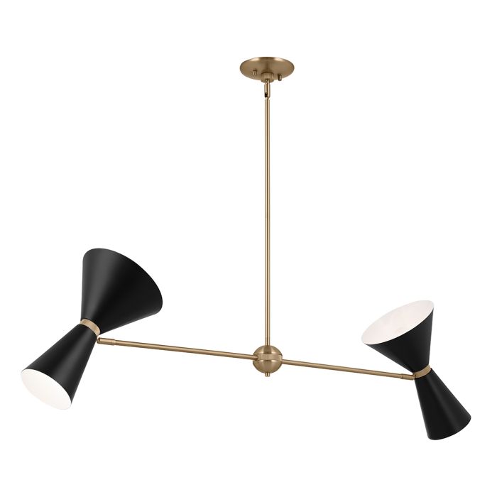 Kichler Phix 4-Light Champagne Bronze & Black Linear Up/Down Island Chandelier