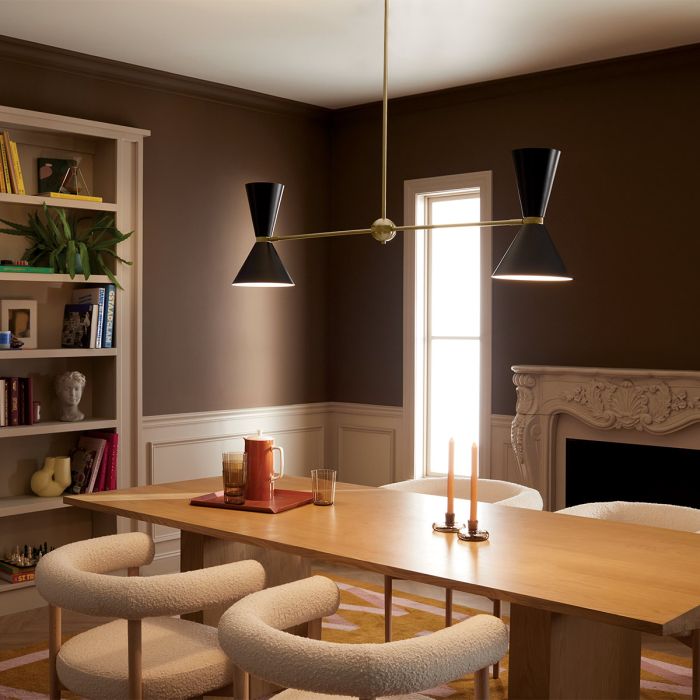 Kichler Phix 4-Light Champagne Bronze & Black Linear Up/Down Island Chandelier