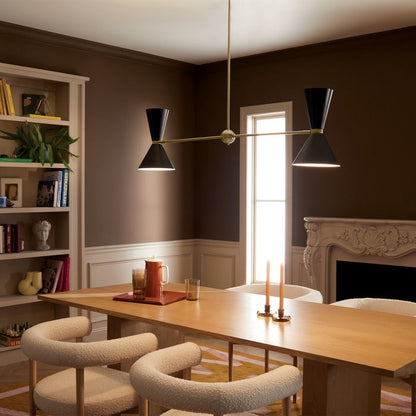Kichler Phix 4-Light Champagne Bronze & Black Linear Up/Down Island Chandelier
