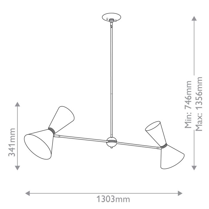 Kichler Phix 4-Light Champagne Bronze & Black Linear Up/Down Island Chandelier