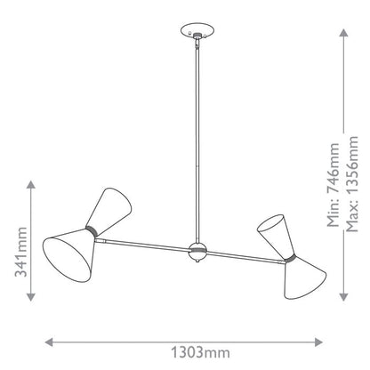 Kichler Phix 4-Light Champagne Bronze & Black Linear Up/Down Island Chandelier