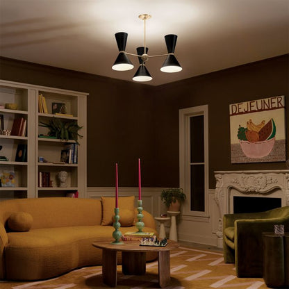 Kichler Phix 6-Light Champagne Bronze & Black Up/Down Modern Chandelier
