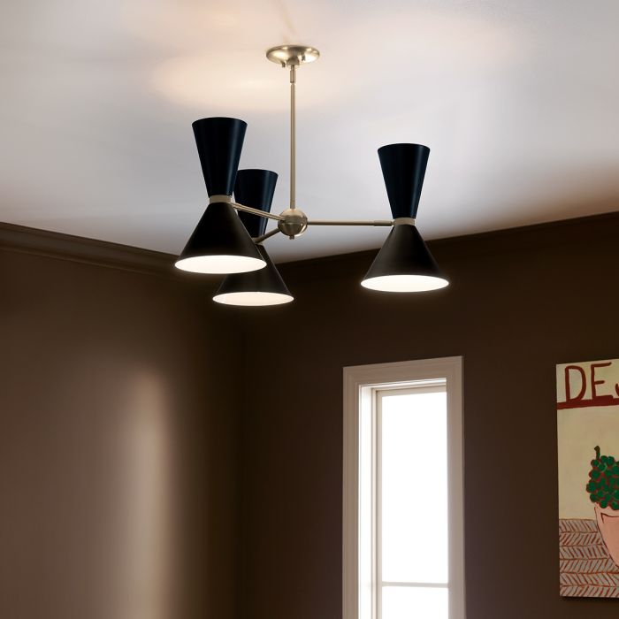 Kichler Phix 6-Light Champagne Bronze & Black Up/Down Modern Chandelier