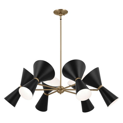 Kichler Phix 12-Light Champagne Bronze & Black Up/Down Modern Chandelier