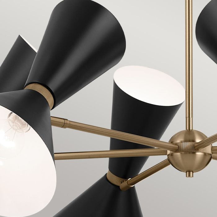 Kichler Phix 12-Light Champagne Bronze & Black Up/Down Modern Chandelier