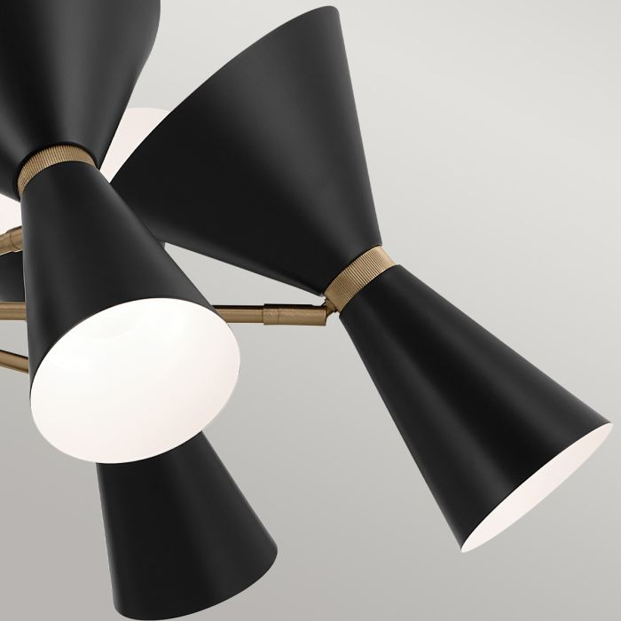 Kichler Phix 12-Light Champagne Bronze & Black Up/Down Modern Chandelier