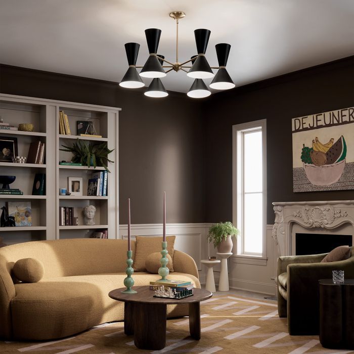 Kichler Phix 12-Light Champagne Bronze & Black Up/Down Modern Chandelier