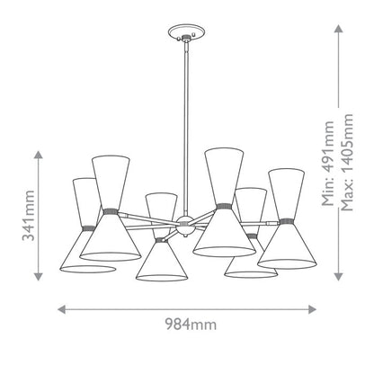 Kichler Phix 12-Light Champagne Bronze & Black Up/Down Modern Chandelier