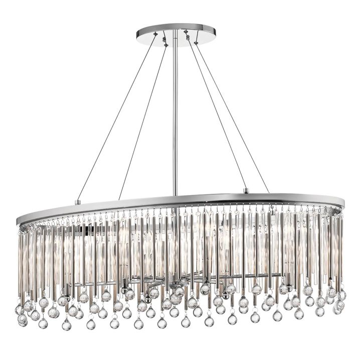 Kichler Piper 6-Light Polished Chrome Oval Island Chandelier