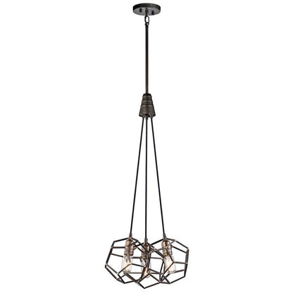 Kichler Rocklyn 3-Light Raw Steel Cage Chandelier
