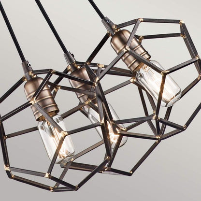 Kichler Rocklyn 3-Light Raw Steel Cage Chandelier