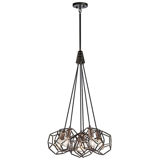 Kichler Rocklyn 6-Light Raw Steel Cage Chandelier
