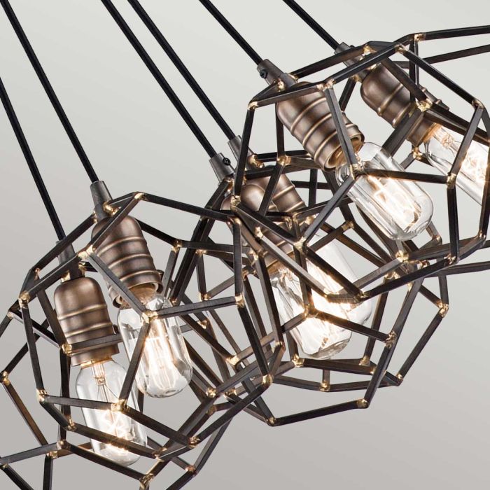 Kichler Rocklyn 6-Light Raw Steel Cage Chandelier
