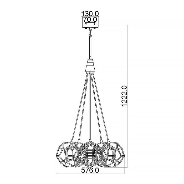 Kichler Rocklyn 6-Light Raw Steel Cage Chandelier