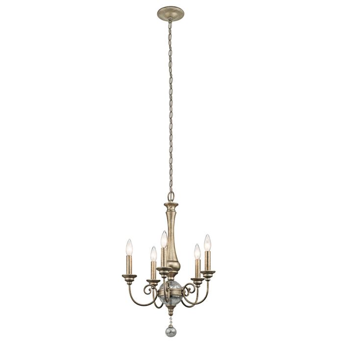 Kichler Rosalie 5-Light Sterling Gold Mini Candle Chandelier