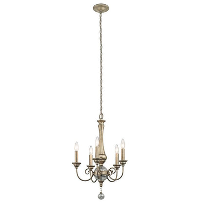 Kichler Rosalie 5-Light Sterling Gold Mini Candle Chandelier