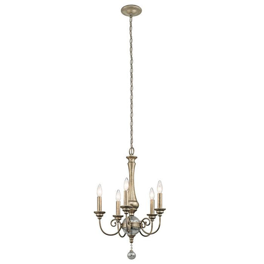 Kichler Rosalie 5-Light Sterling Gold Mini Candle Chandelier