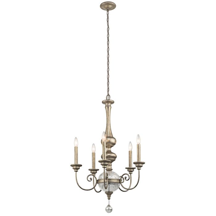 Kichler Rosalie 5-Light Sterling Gold Candle Chandelier