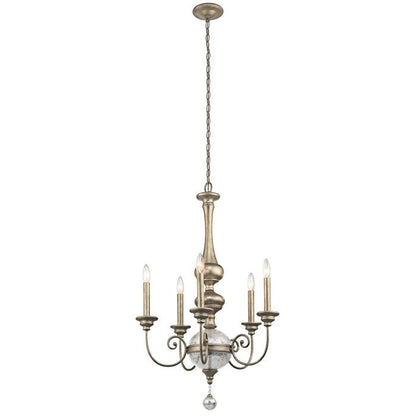 Kichler Rosalie 5-Light Sterling Gold Candle Chandelier