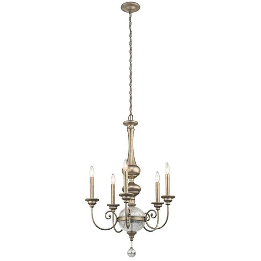 Kichler Rosalie 5-Light Sterling Gold Candle Chandelier