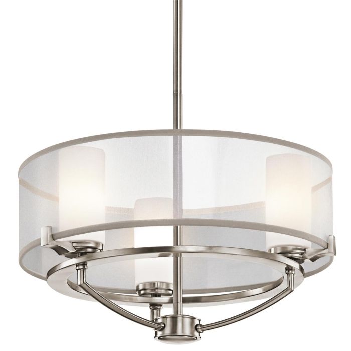 Kichler Saldana 3-Light Classic Pewter LED Drum Chandelier