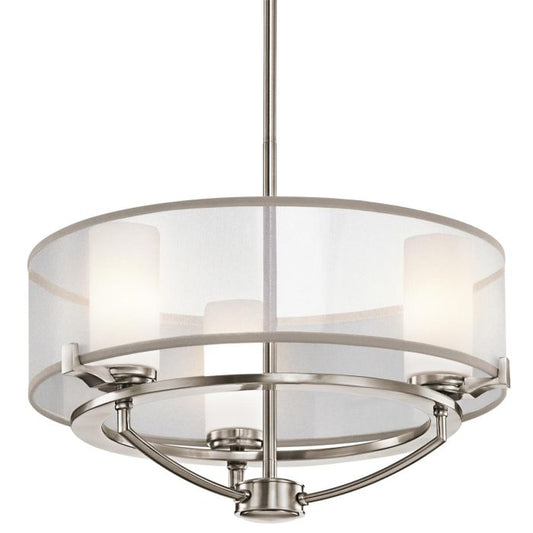 Kichler Saldana 3-Light Classic Pewter LED Drum Chandelier