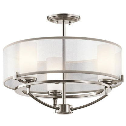 Kichler Saldana 3-Light Classic Pewter LED Drum Chandelier