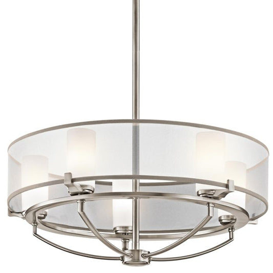 Kichler Saldana 5-Light Classic Pewter LED Drum Chandelier