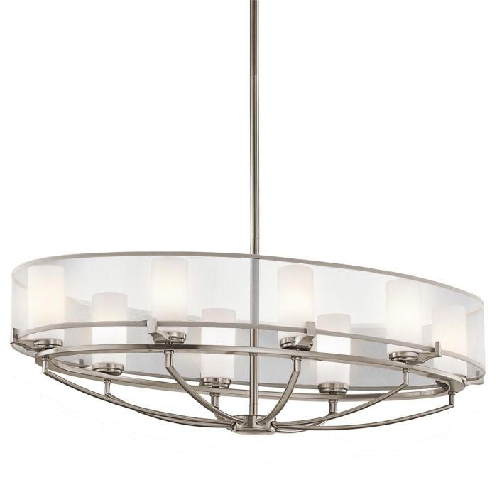 Kichler Saldana 8-Light Classic Pewter Oval LED Island Chandelier