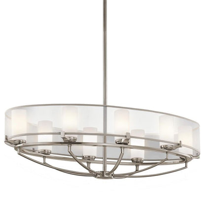 Kichler Saldana 8-Light Classic Pewter Oval LED Island Chandelier
