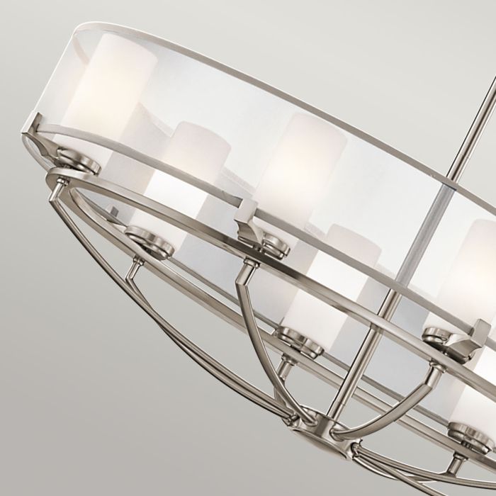 Kichler Saldana 8-Light Classic Pewter Oval LED Island Chandelier