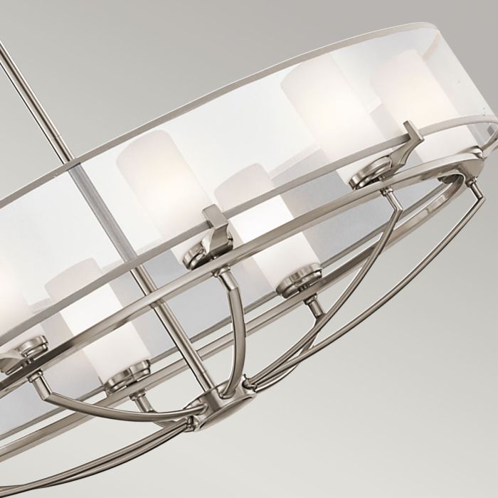 Kichler Saldana 8-Light Classic Pewter Oval LED Island Chandelier
