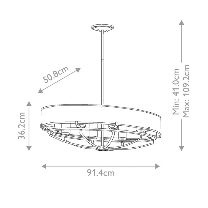 Kichler Saldana 8-Light Classic Pewter Oval LED Island Chandelier