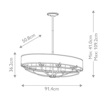 Kichler Saldana 8-Light Classic Pewter Oval LED Island Chandelier