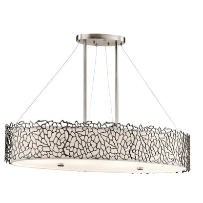 Kichler Silver Coral 4-Light Classic Pewter Oval Island Chandelier